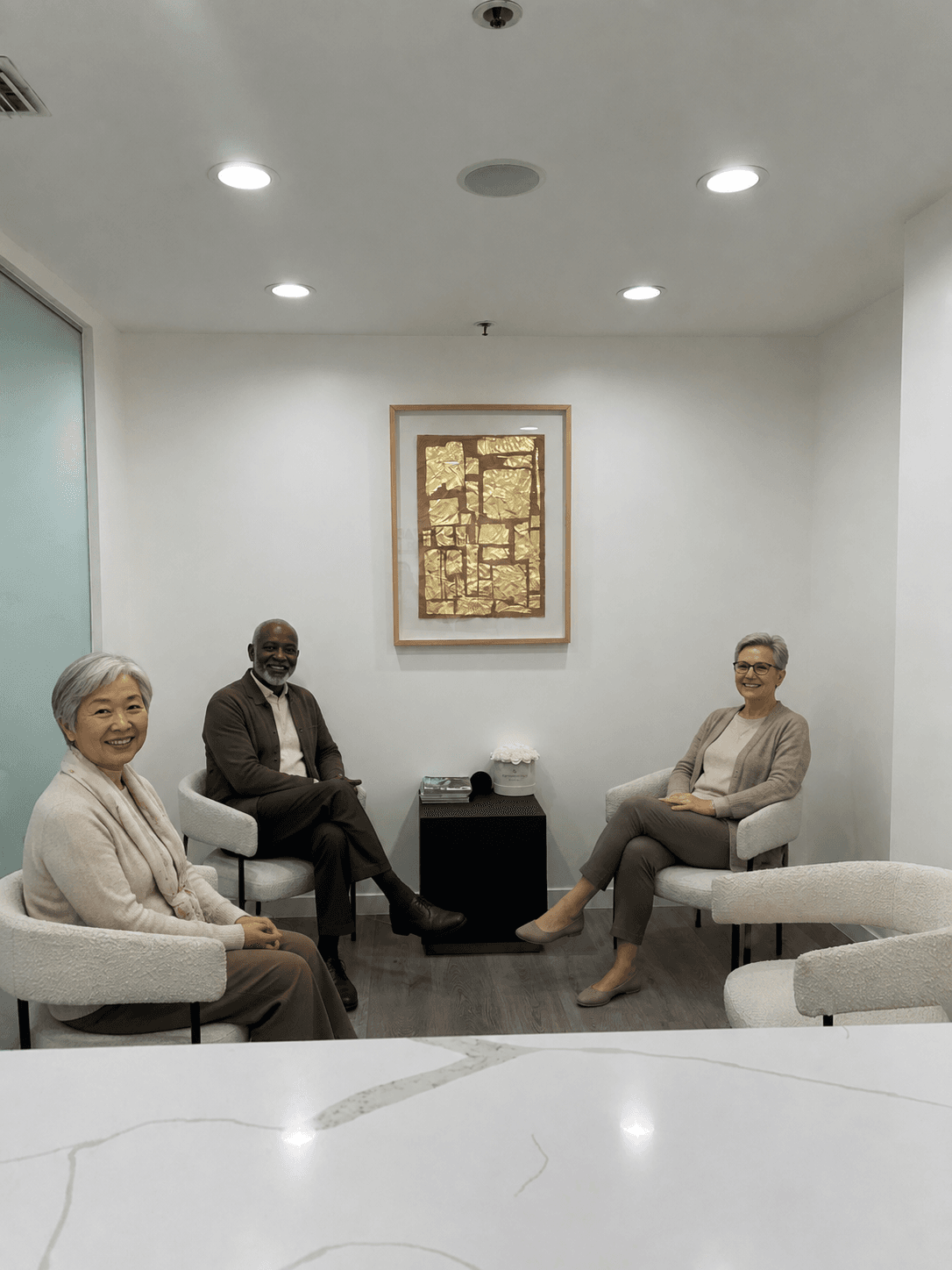 Patients seated in the Beach Wellness MD Beverly Hills waiting room