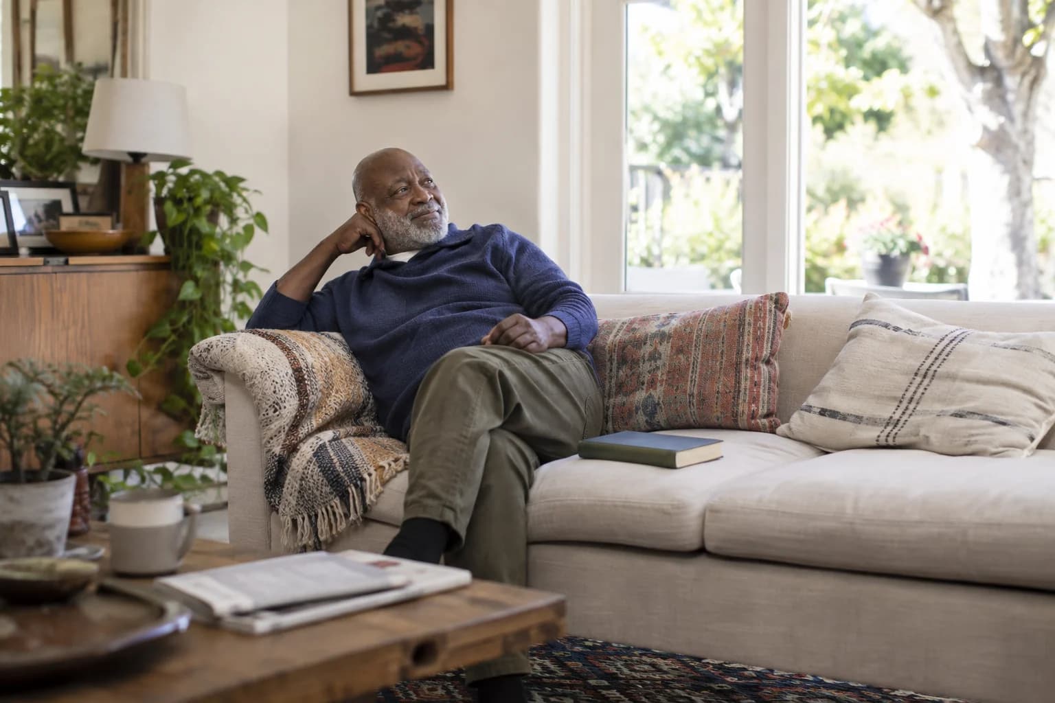 A patient resting at home