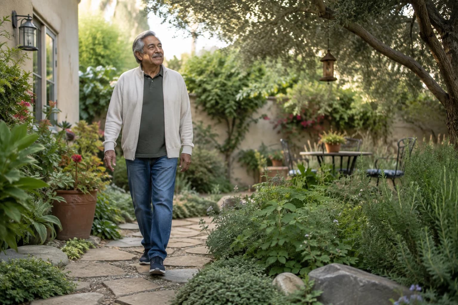 A patient spending a quiet moment outdoors